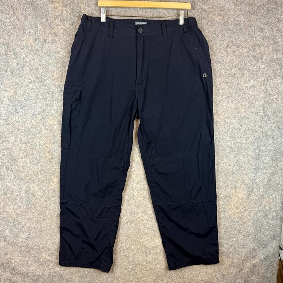 Black Other - Craghoppers Kiwi Classic Pants Men 38S Black Cotton Cargo Pockets Hiking Outdoor